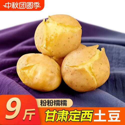 定西土豆甘肃沙面土豆新鲜面洋芋蔬菜黄心马铃薯新鲜现挖开花土豆