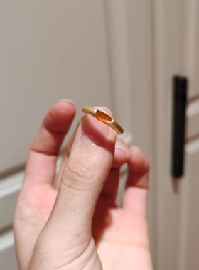 财不可挡女神简约小众设计复古珐琅工艺黄色招财转运轻奢百搭戒指