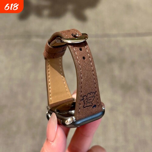 适用于红米watch6表带翻毛皮redmi4/5拥抱小狗印花小众小米手环9pro/8pro百搭创意xiaomi智能运动配件黑色