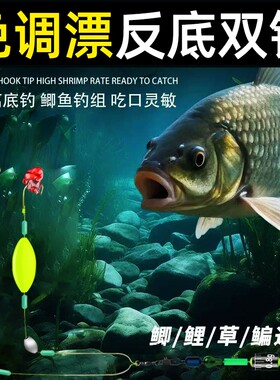 反底钓子线双钩线组浮力珠珠套装