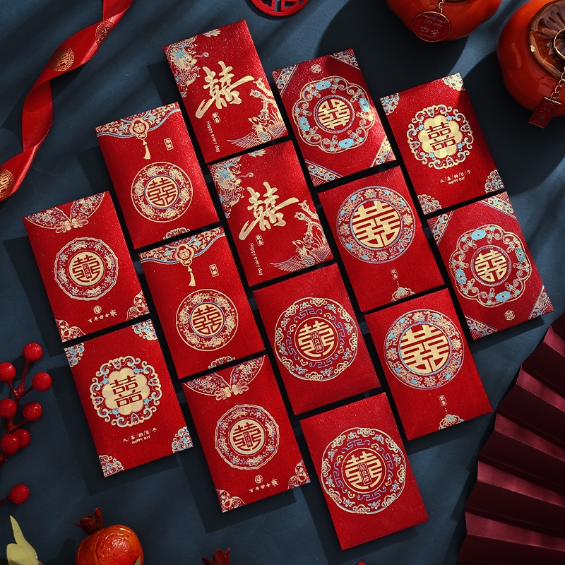 堵门抛洒硬壳拉丝烫金小号礼福记