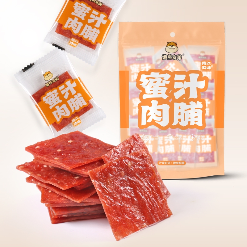 懒熊食尚特产猪肉脯手撕肉脯香辣蜜汁...