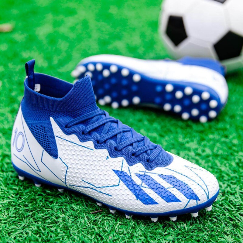 梅西短钉足球鞋高帮刺客中小学生长钉AG碎钉TF男童儿童透气训练鞋