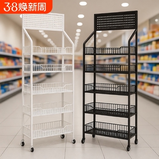 超市零食货架陈列架饮料小食品展示架便利店收银台多层置物架移动