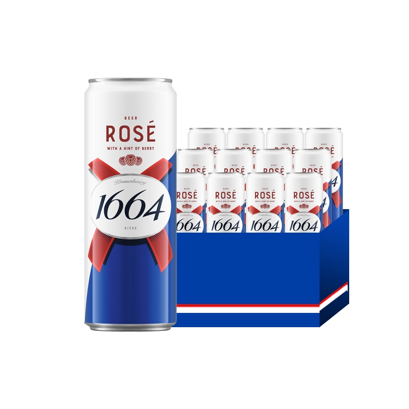 Kronenbourg1664新品法式桃红310ML*12纤体罐