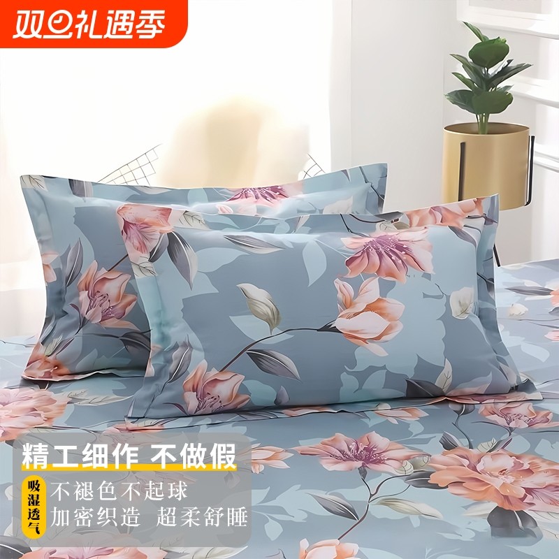 枕套一对装枕头套成人男女纯枕芯套加厚枕罩棉忱头套48x74cm宿