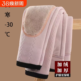 奶奶冬季加绒裤中老年人棉裤女款妈妈保暖裤老太太老人打底裤加厚