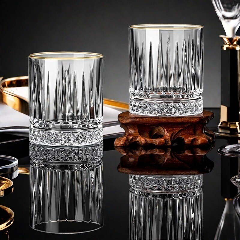 白酒杯家用二两套装轻奢高档2两水晶玻璃小酒杯喝酒杯啤酒杯钢化