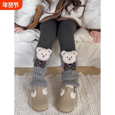 女童打底裤加绒秋冬季堆堆袜套