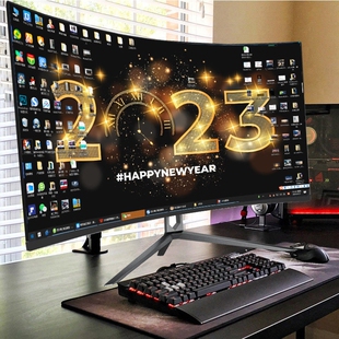 32英寸曲面165HZ大屏幕2K液晶4K显示器HDMI高清游戏吃鸡办公设计