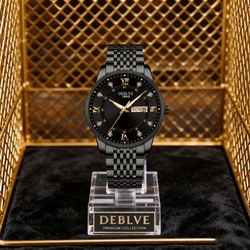 男款手表全自动非机械表钢带商务防水石英腕表高级感男士正品名牌