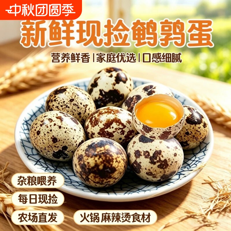 农家杂粮喂养新鲜生鹌鹑蛋多种吃法口感细腻整箱发货批发包邮农场