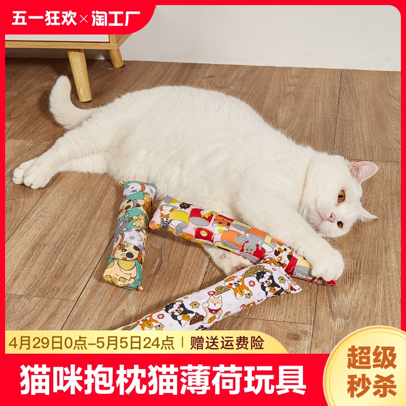 创意猫薄荷抱枕逗猫玩具猫咪抱枕宠物用品啃咬磨爪逗猫棒