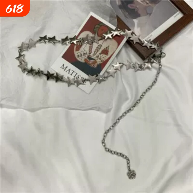 星星链条腰链女士时尚百搭jk制服裙腰带金属裤链原宿风韩版裙带潮