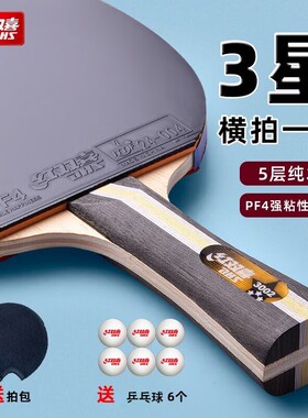 红双喜星级狂飙四星乒乓球拍