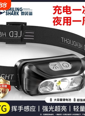 夜钓鱼头灯强光充电超亮led头戴式疝气手电筒轻专用感应超长续航