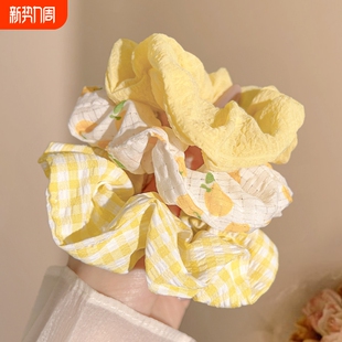 小发圈头花皮筋儿童女孩大肠女扎丸子头头绳高级感头饰发绳布艺