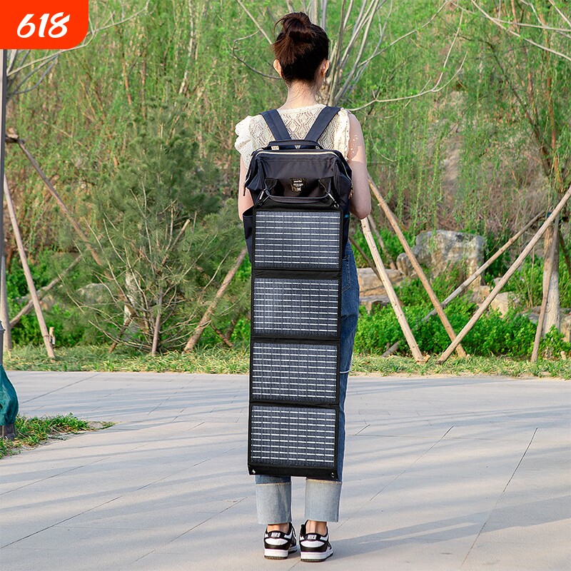 太阳能充电板光伏便携5V12v18V快充电宝手机户外折叠移动电源发电