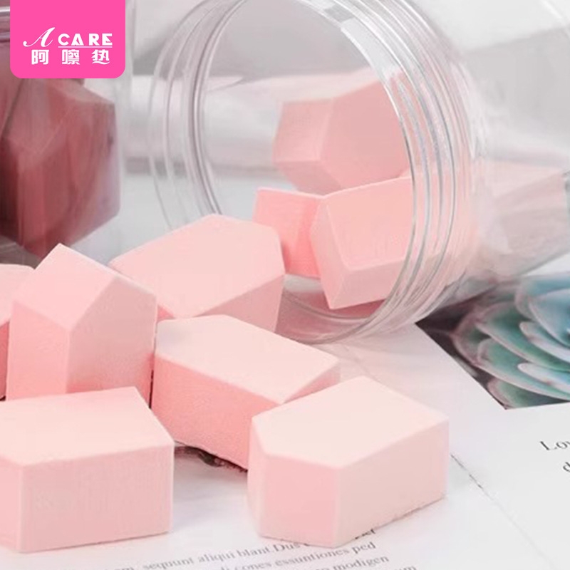 粉扑CA1sn0-房型海绵五角形果冻美妆蛋干湿两用粉底液上妆服帖