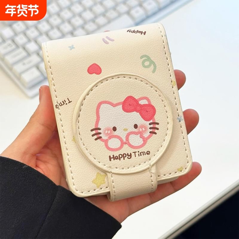 新款口红包带镜子可爱卡通迷你小包随身携带补妆化妆收纳包保护套