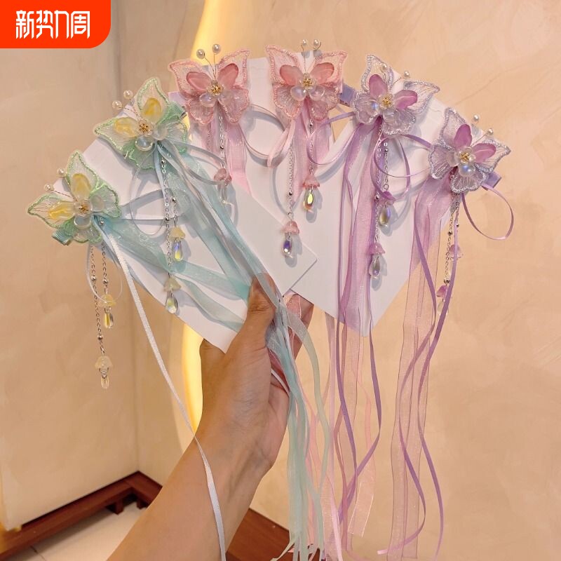 超仙女童汉服头饰儿童古风发夹小公主发饰小女孩中国风古装发卡子