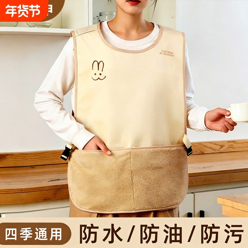 家用厨房做饭无袖围裙成人马甲围裙防水防油厨房餐饮工作耐脏围腰