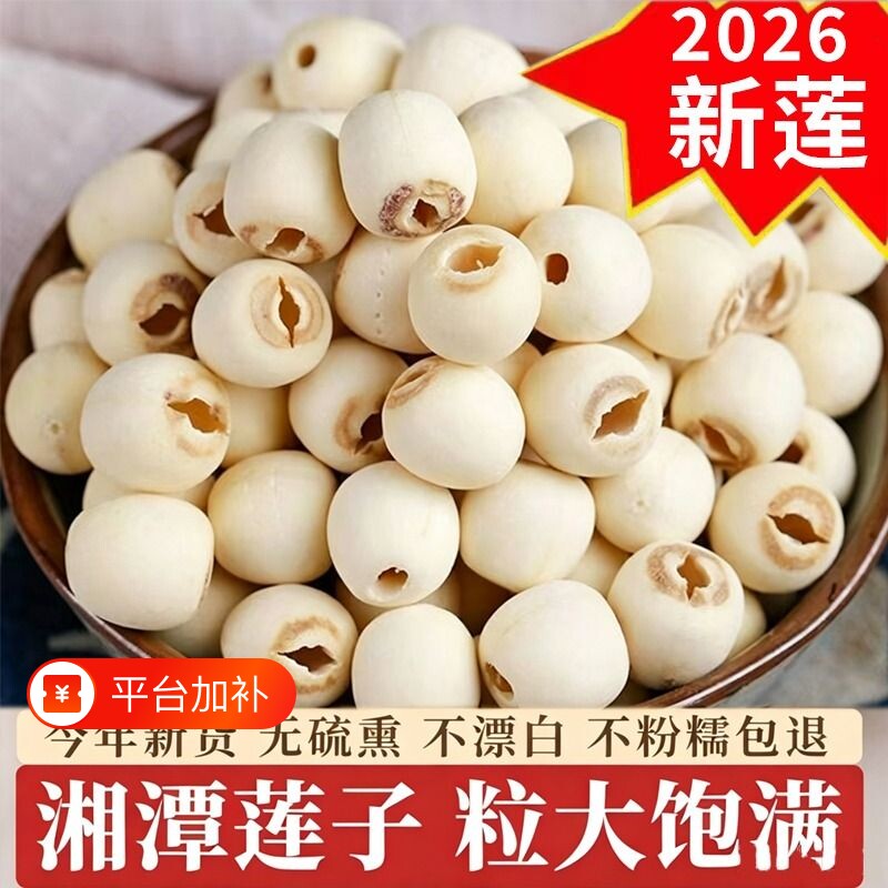 2026新货湘潭白莲子去芯无硫新莲干货大果大颗粒饱满净重500g粉糯