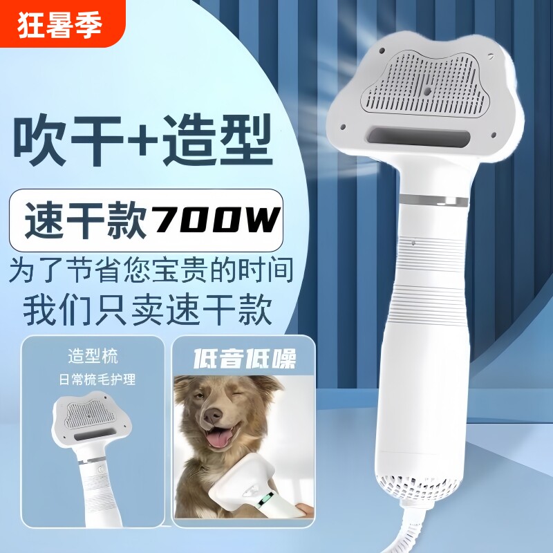 宠物狗狗吹风机吹风拉毛神器一体梳毛器猫咪洗澡吹干小型犬大功率