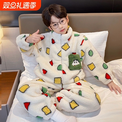 2025新款男童睡衣珊瑚绒家居服