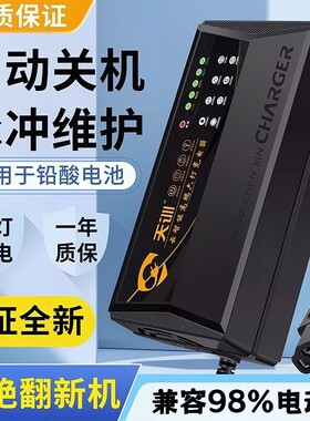 电动车电瓶车充电器自动断电二轮三轮48V60V72V20A铅酸电池通用