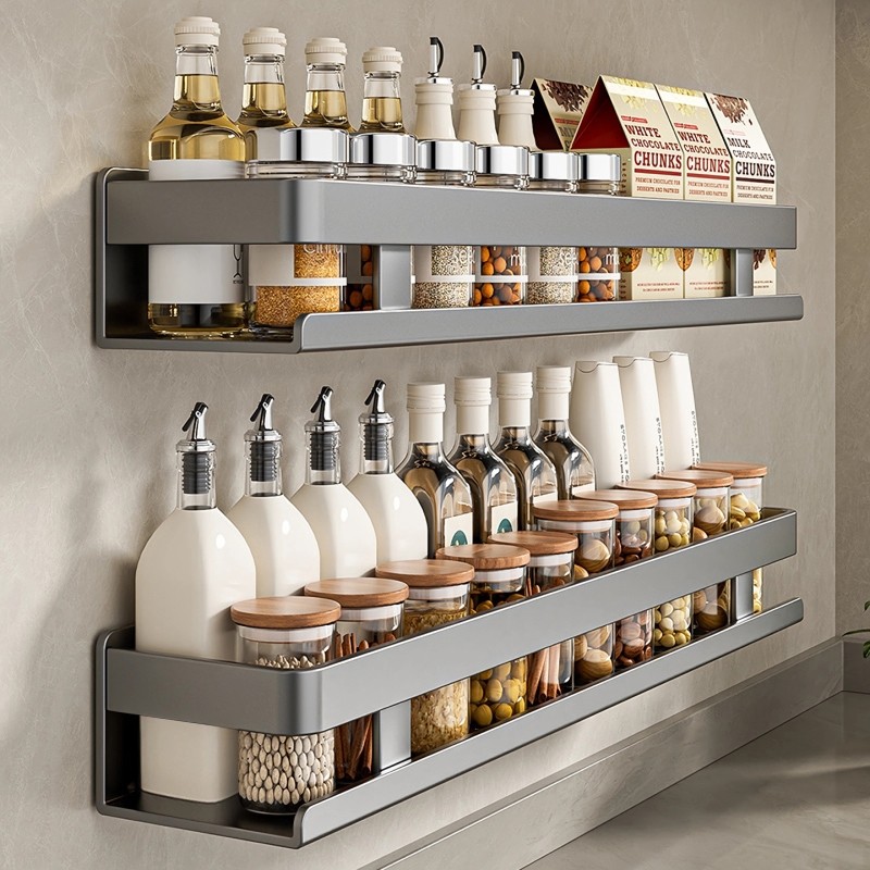 厨房置物架调料架多功能免打孔壁挂式调味料品罐收纳架子上墙台面,厨房/烹饪用具,厨房置物架/置物柜/角架,淘宝优惠券,粉丝福利购,淘宝优惠卷