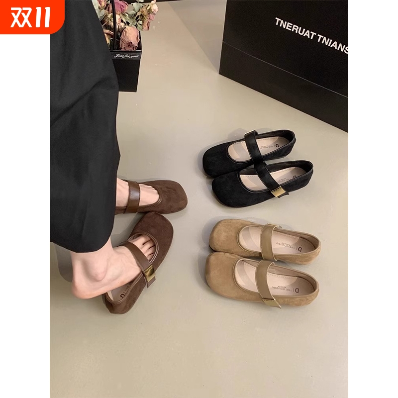 法式平底夏秋季配裙子单鞋女2025新款勃肯玛丽珍软底豆豆鞋晚晚鞋