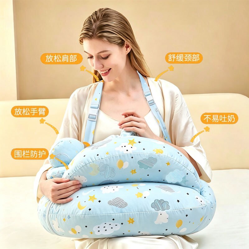 跨境哺乳枕头喂奶腰枕靠枕亲喂婴儿宝宝坐喂垫环抱式母乳U型护腰