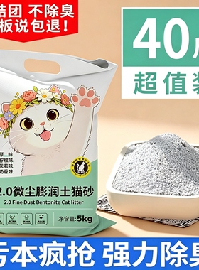 猫砂大颗粒实惠20除臭剂40斤60斤膨润土10斤猫咪用品无尘猫沙包邮