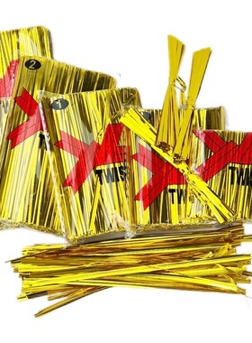 有钱花扎丝金属封口扎带线棒棒糖蝴蝶结金色扎带烘焙捆扎元宝绑带