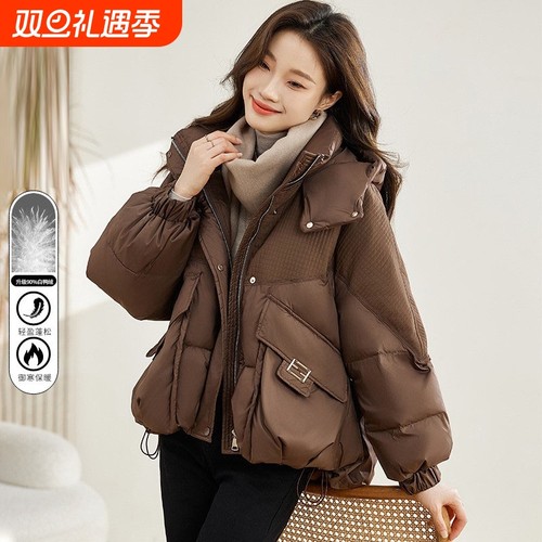 户外短款羽绒服女冬小个子高端品牌2025年新款大码时尚加厚面包服