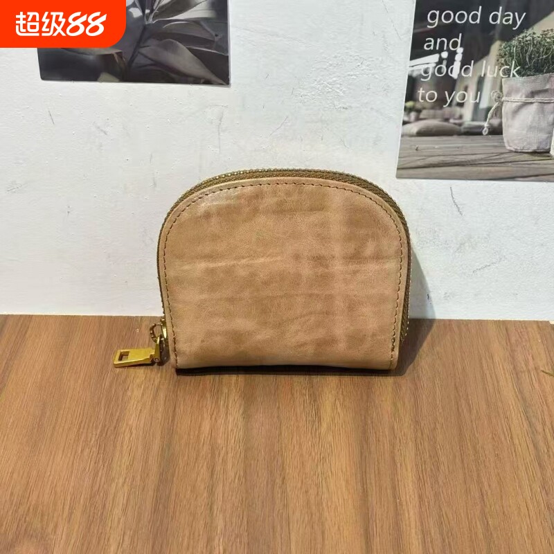 新款头层牛皮拉链卡包女士大容量多卡位卡片包真皮高档小巧零钱包