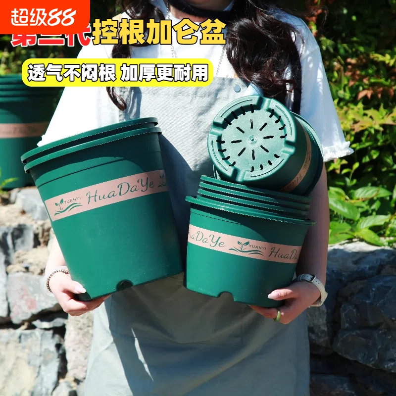加厚塑料简约家用透气控根加仑盆