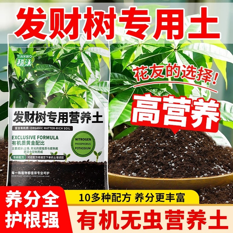 发财树专用土花土肥料专用肥土家用盆栽绿植种植土壤园艺营养土壤