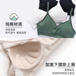 运动内衣女无钢圈薄款小胸聚拢网红吊带背心抹胸式一体裹胸文胸罩