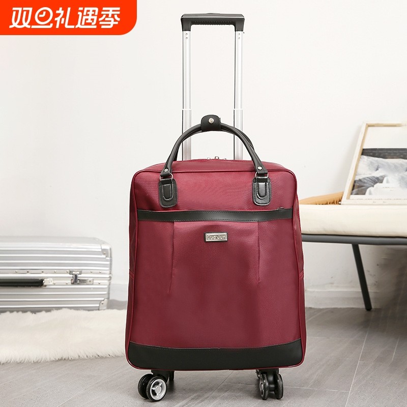 拉杆包女大容量帆布旅行袋新款时尚手提韩版短途小商务收纳行李包