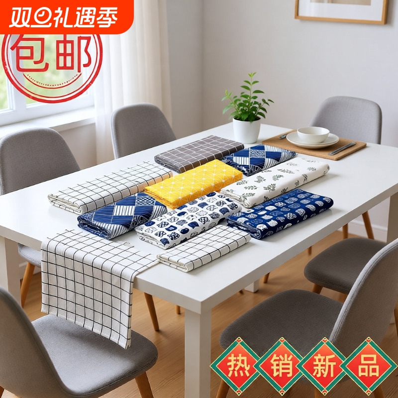 日系棉麻书桌电脑桌布ins风学生宿舍餐桌长方形布艺日式复古布料