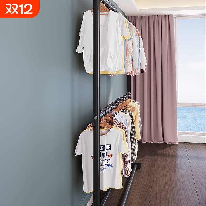 简易卧室衣帽架两层省空间