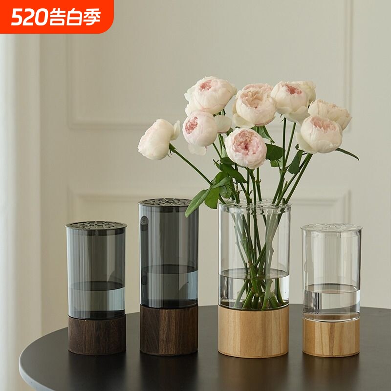 亚克力直筒花瓶客厅插花摆件装饰富贵竹轻奢高级感玻璃防摔水培瓶