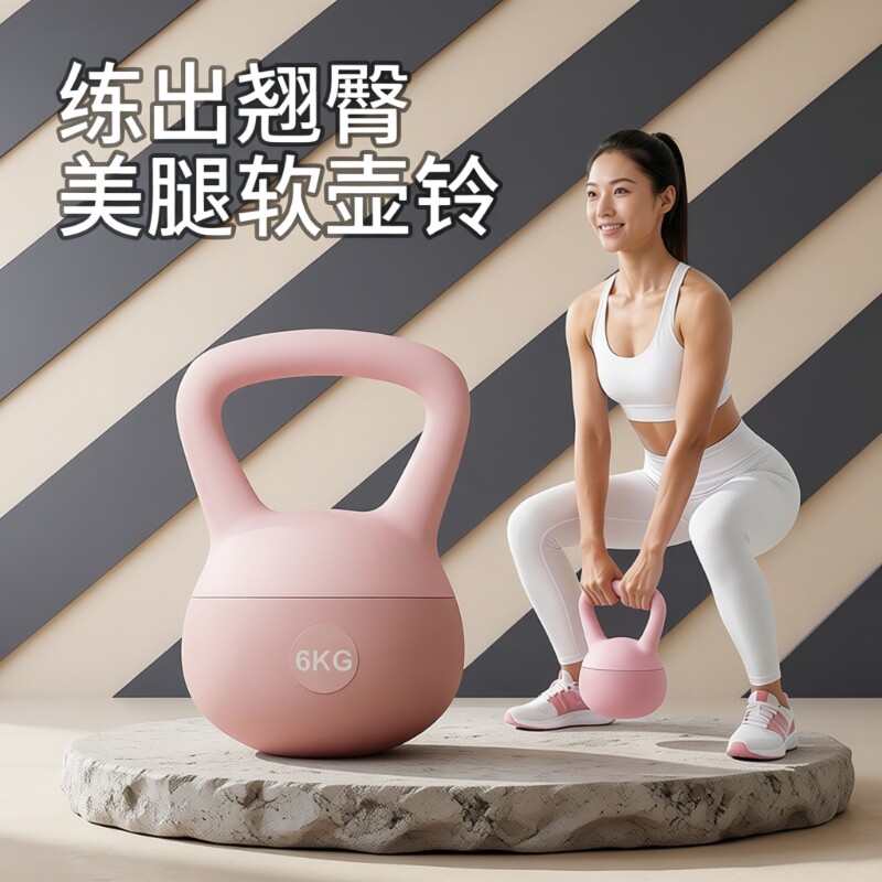 软壶铃女士健身家用6公斤翘臀器男士运动塑形8kg专业提壶器材哑铃