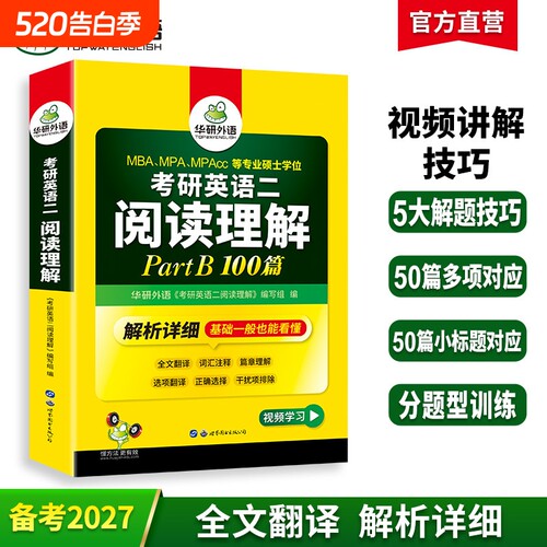 华研外语考研英语二阅读partB