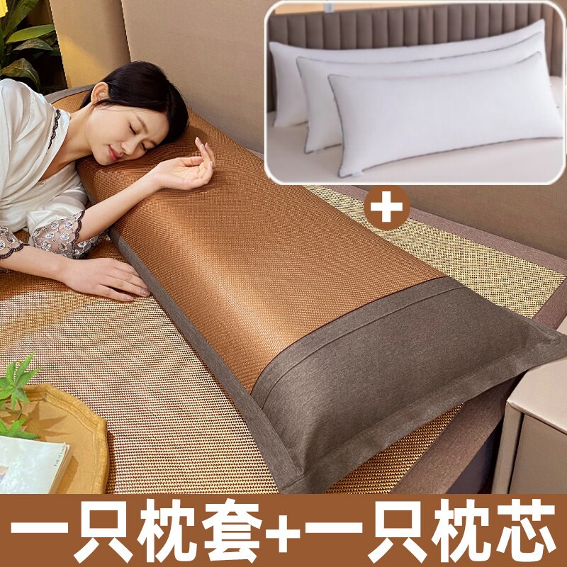 冰藤双人枕头枕芯护颈椎助睡眠成人加长枕头芯情侣枕一体凉爽高度图片