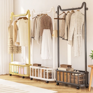 衣帽架挂落地卧室衣架可移动家用轻奢出租房屋简易晾衣架落地式