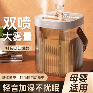 USB便携式 加湿器卧室家用静音孕妇婴儿小型空调房2025年新款 办公室大喷雾大雾量空气雾化器空气净化一体家用