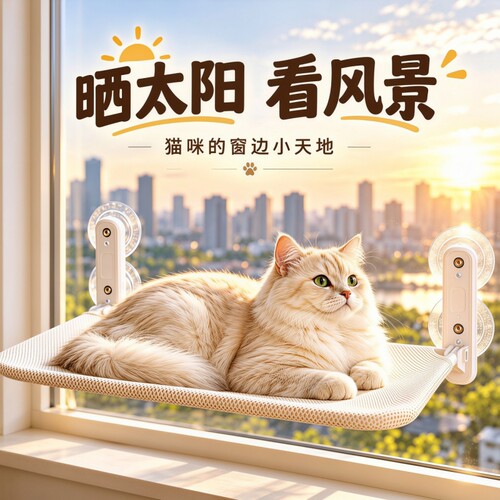 2026四季保暖透气吸盘猫吊床